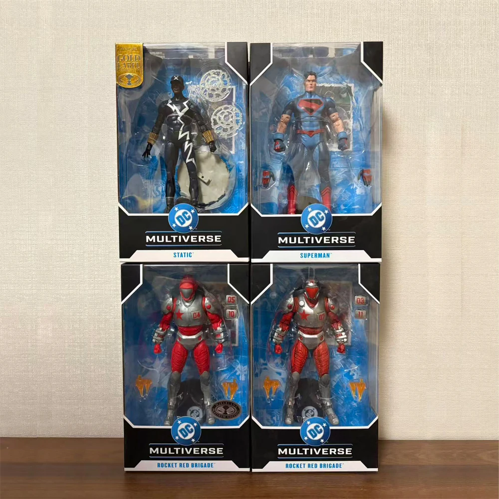 Mcfarlane Toys Static Shock/Rocket Red Brigade/Superman Boneco de Ação 18cm DC Multiverse Modelo Kit Digital Garage