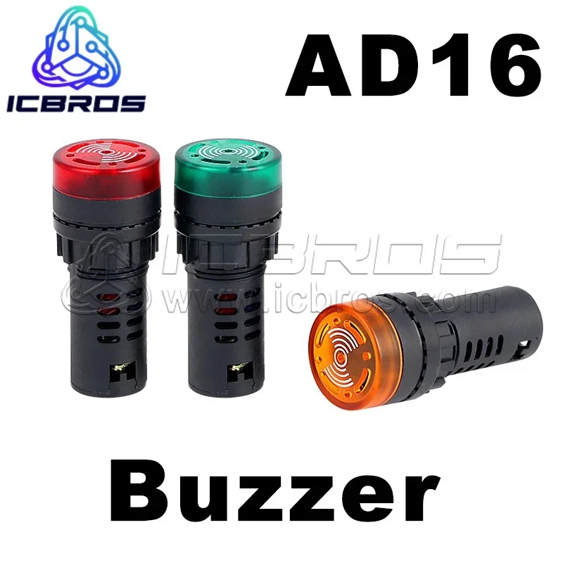 Flashing Buzzer Ad16-22sm AC/DC 220v24v12V, Loud IntermIttent With LED Lights, Sound And Light AlArm