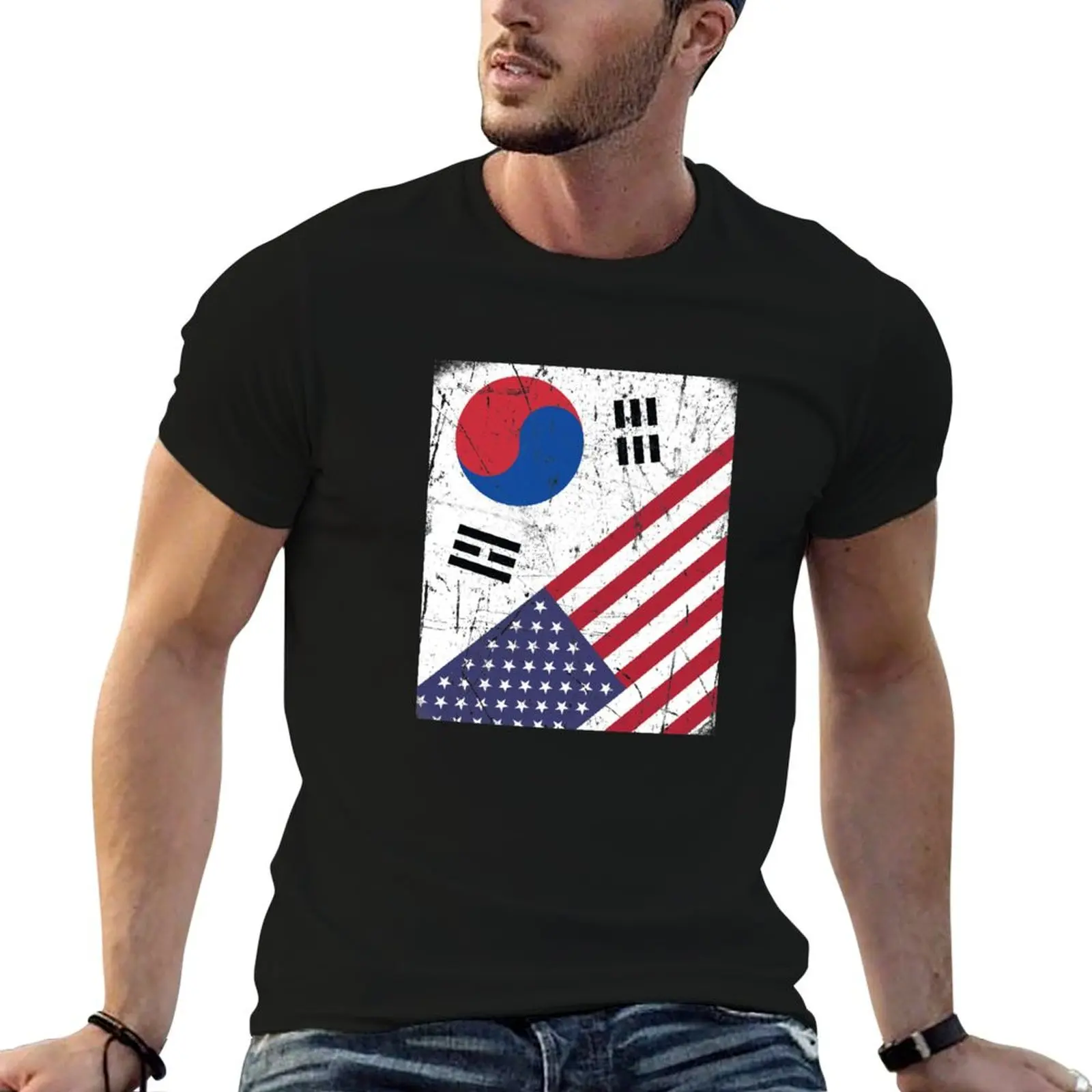 

South Korea Flag Korean American Apparel T-Shirt cheap stuff vintage anime shirt clothes for men