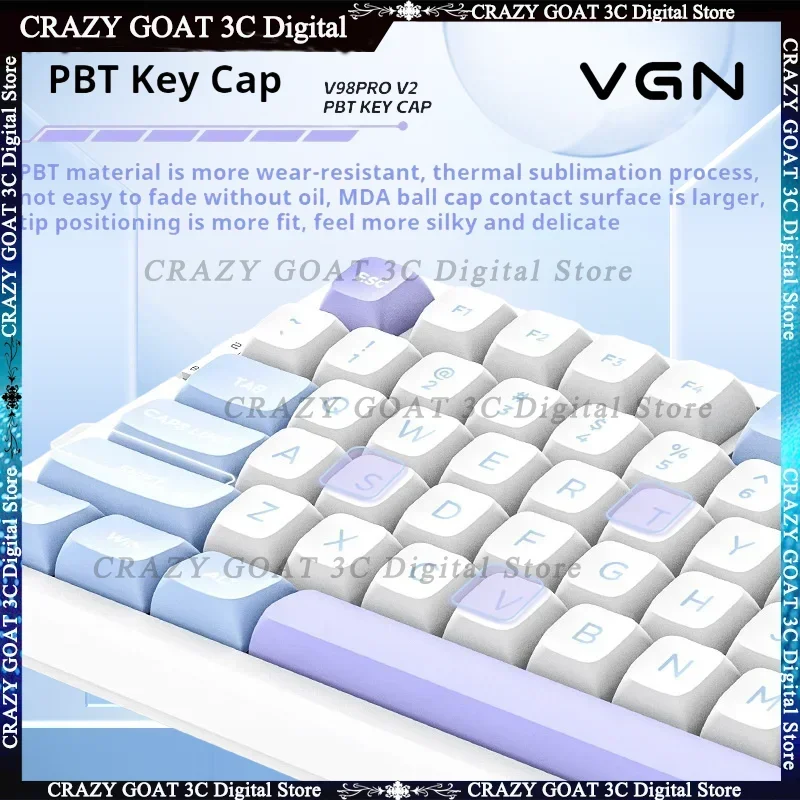 Imagem -02 - Pro v2 Teclado Mecânico Tri-mode sem Fio Bluetooth Personalizado Estrutura de Junta Jogos Esports 99 Keys Vgn-v98