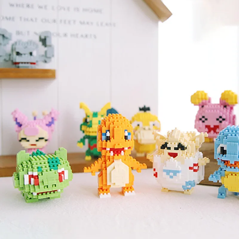 Micro blocs de construction Pokémon pour enfants, LBOYU, Jigglypuff, Gengar, Mudkip, Piplup, Raichu, Bulbasaur, Pikachu, Mini figurines en brique, jouet