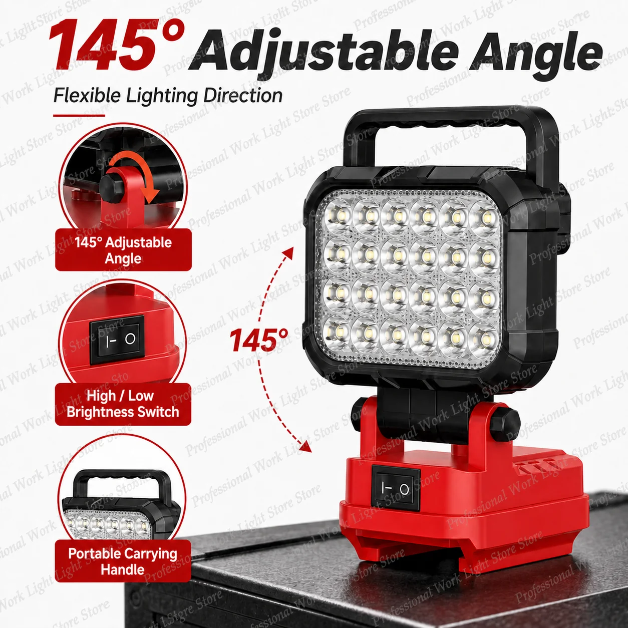 LED Work Light 4Inch For Milwaukee 14.4V 18V Li-ion Battery Lamp With USB Outdoor Flashlight Lantern Camping Emergency Light