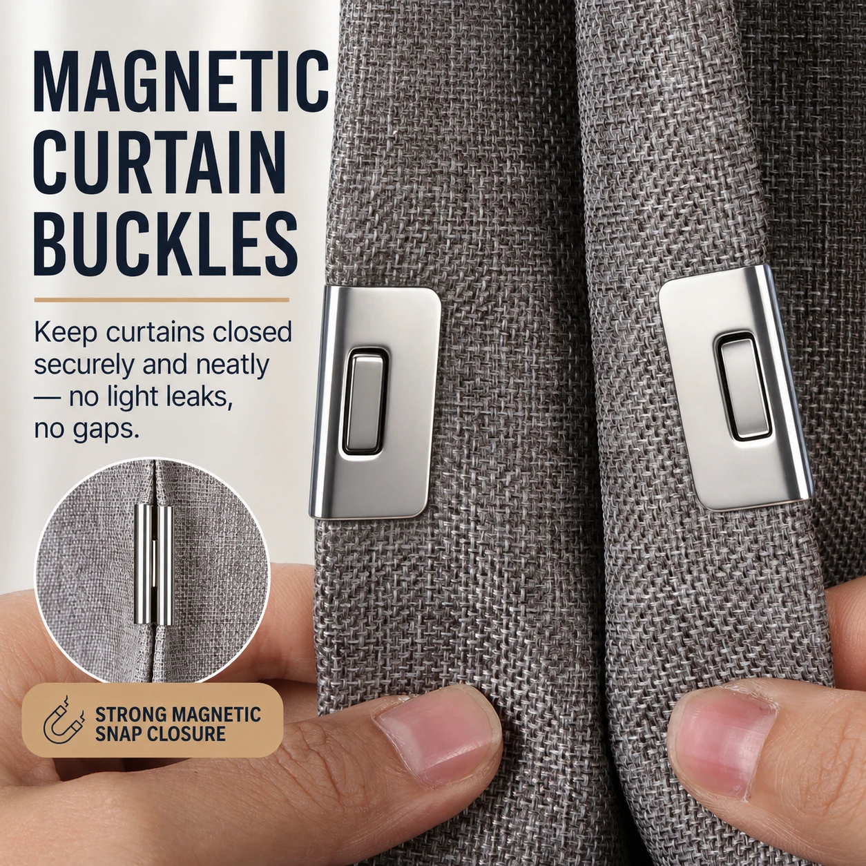 ,Curtain Magnets Help Keep Curtains Closed, Prevent Light Leakage. Strong Magnetic Curtain Clips for Bedroom & Office Curtains,