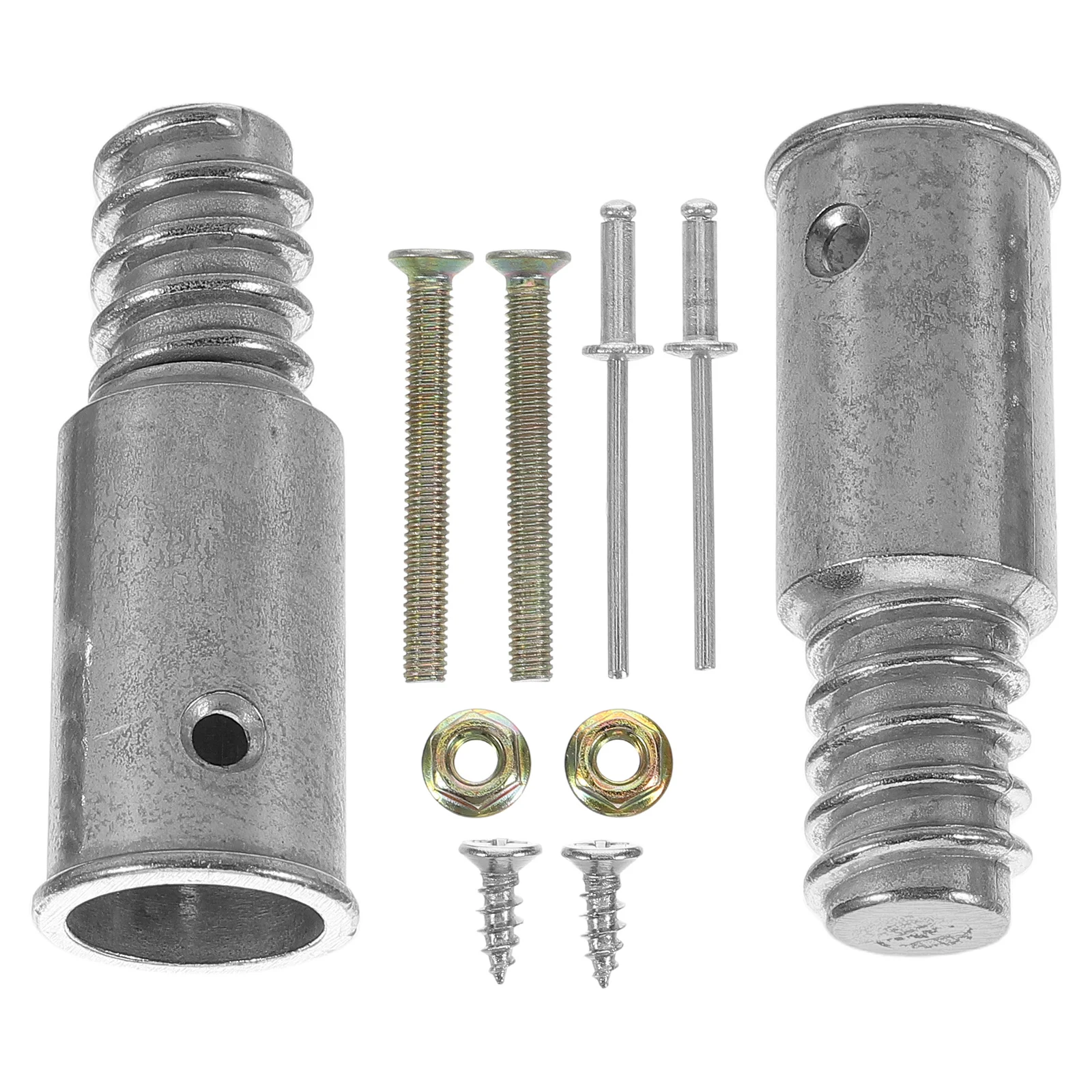 

1 Set 19Mm Silver Metal Threaded Handle Tips For Extension Poles Aluminum Alloy Broom Handle Replacement End Repair Kit Push Mop