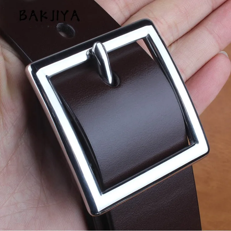 

New Business leisure Men's Leather Belt Stainless Steel Pin Buckle, Top-Layer Cowhide Anti-Allergy Belt Suit Jeans 3.8cm