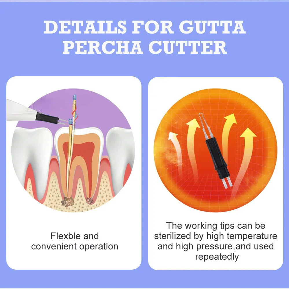 Dental Gutta Percha Cutter Tips - Heating Tool for Endodontic Obturation and Root Canal Material Management in Dental Procedures