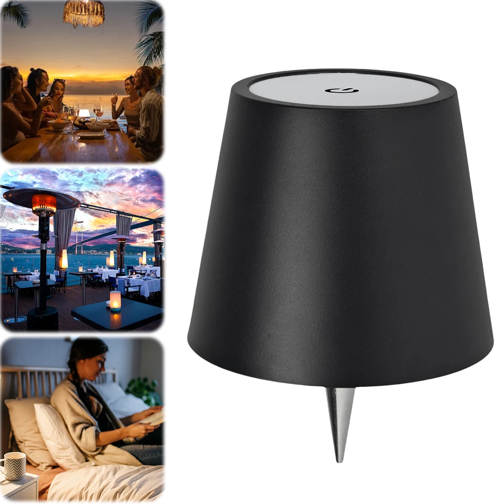 مصباح زجاجة LED قابل للتعتيم USB قابل لإعادة الشحن للتحكم باللمس مصباح طاولة لاسلكي أوضاع إضاءة RGB و3 ألوان لمطعم العائلة والبار