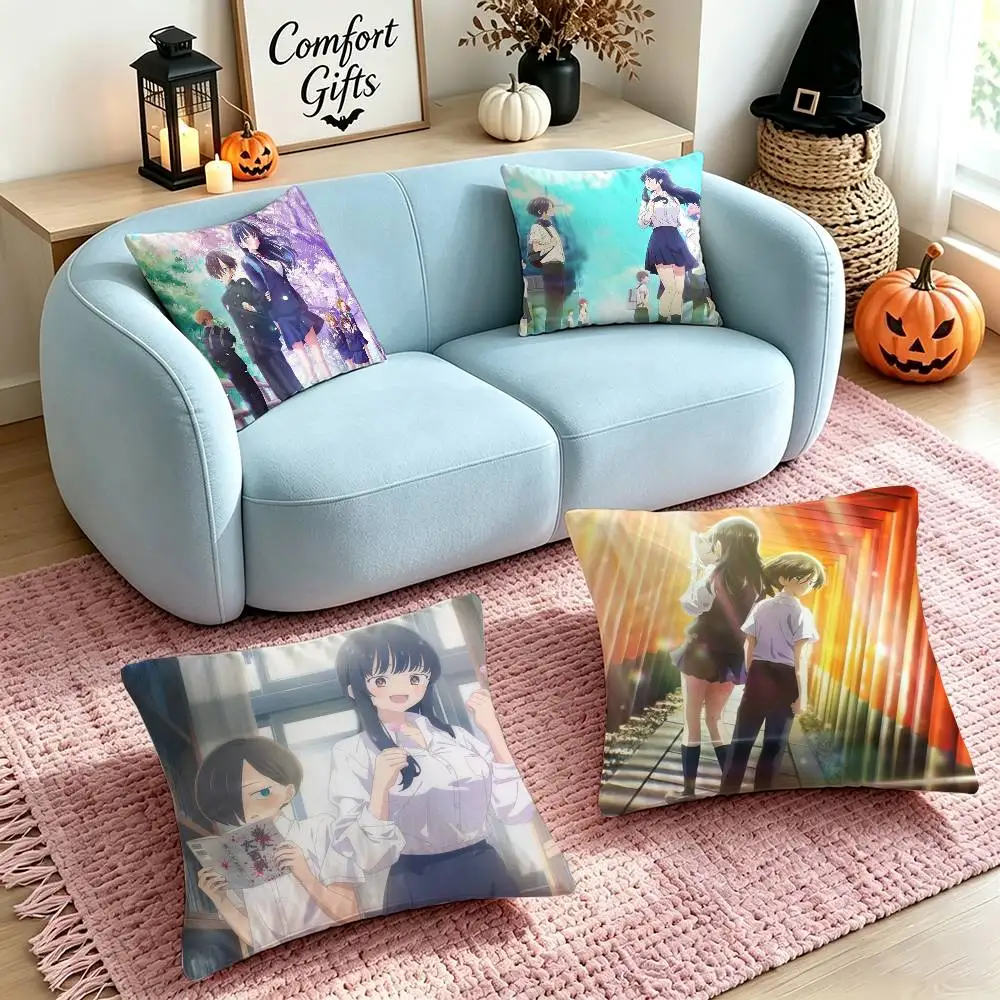 Anime T-The Dangers in My Heart  Pillow Case Square Double-Sided Sofa Cushion Cover Bedroom Bedside Pillow