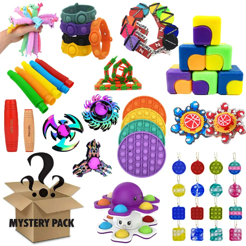 Nice Quality 3-10pcs Random Fidget Toys Mystery Gifts Pack Surprise Box 100 Different Fidget Set Antistress Relief Toys for