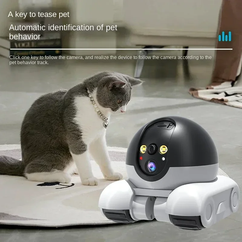 White Robot Dog Camera Dome Camera Full APP AI Humanoid Detection Baby Monitor-EU Plug Color PTZ IP
