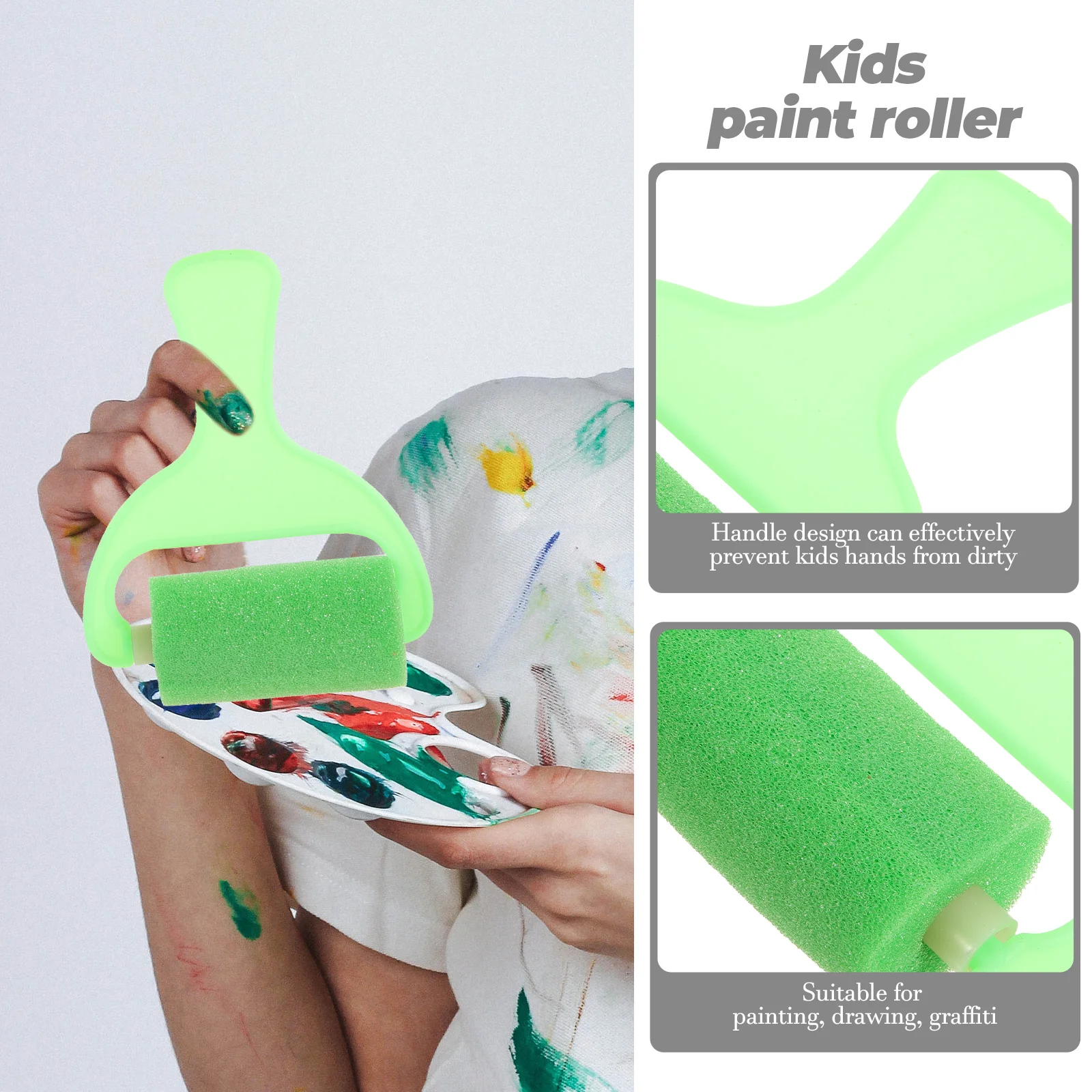 Kit de pinceaux de peinture bricolage pour enfants, fournitures de dessin pour enfants, éponge, pinceau graffiti, 4 pièces