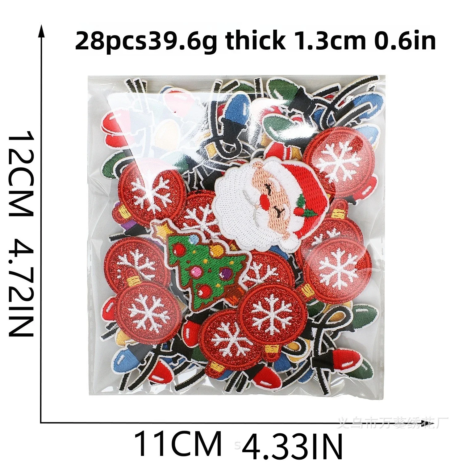 10/50/100PCS Wholesale Christmas Light Strip Embroideryied Cloth Patch Snowflake Christmas Tree Patches DIY Ironing Embroidery