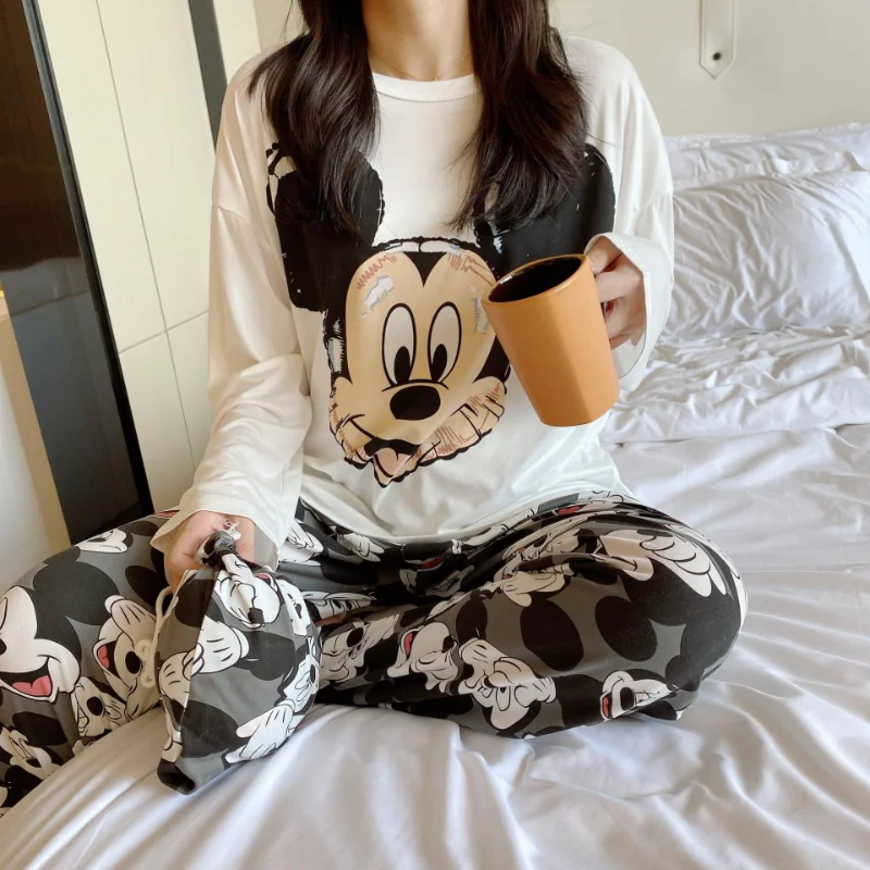 Disney Mickey autumn new sweet and cute pajamas cartoon cute animation Donald Duck casual loungewear