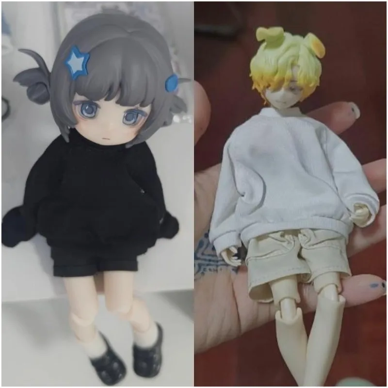 1/12 مقياس أزياء العلامة التجارية طويلة الأكمام هوديي الجندي السراويل الملابس نموذج ل 6 بوصة عمل أرقام BJD الجسم الملحقات