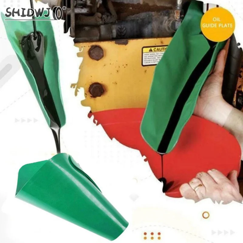 Auto Flexible Draining Tool Foldable Car Funnel Oil Guide Plate Motorcycle Truck Engine Oil Gasoline Filling Tools Accessories