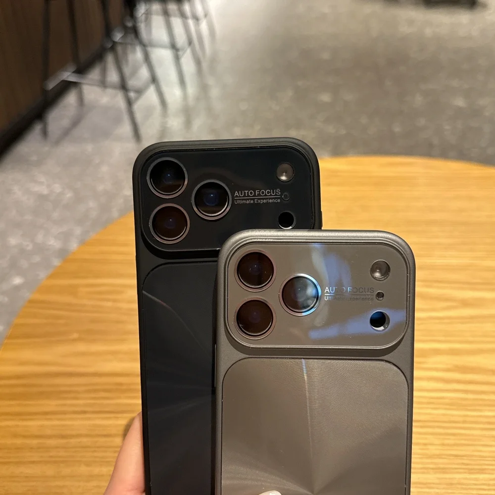 حافظة هاتف عصرية مطلية بالكهرباء لهاتف آيفون 17 ProMax 16 15 14 13 Pro Max ثلاثية الأبعاد ماتي ليزر غطاء حماية عدسة كاملة