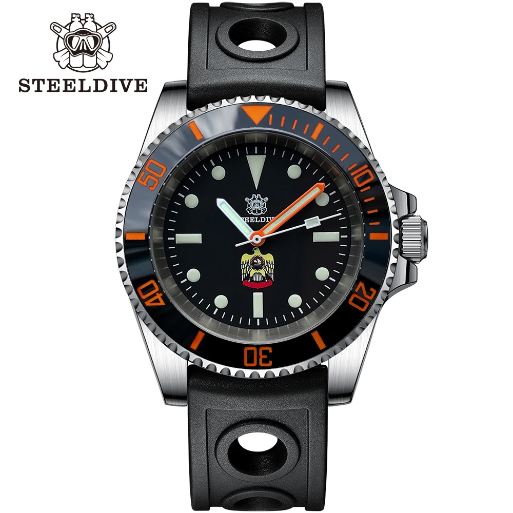 STEELDIVE SD1954C Water Ghost Uhr Herren NH35 Keramiklünette C3 Leuchtendes Saphirglas Automatische mechanische Taucheruhren Herren