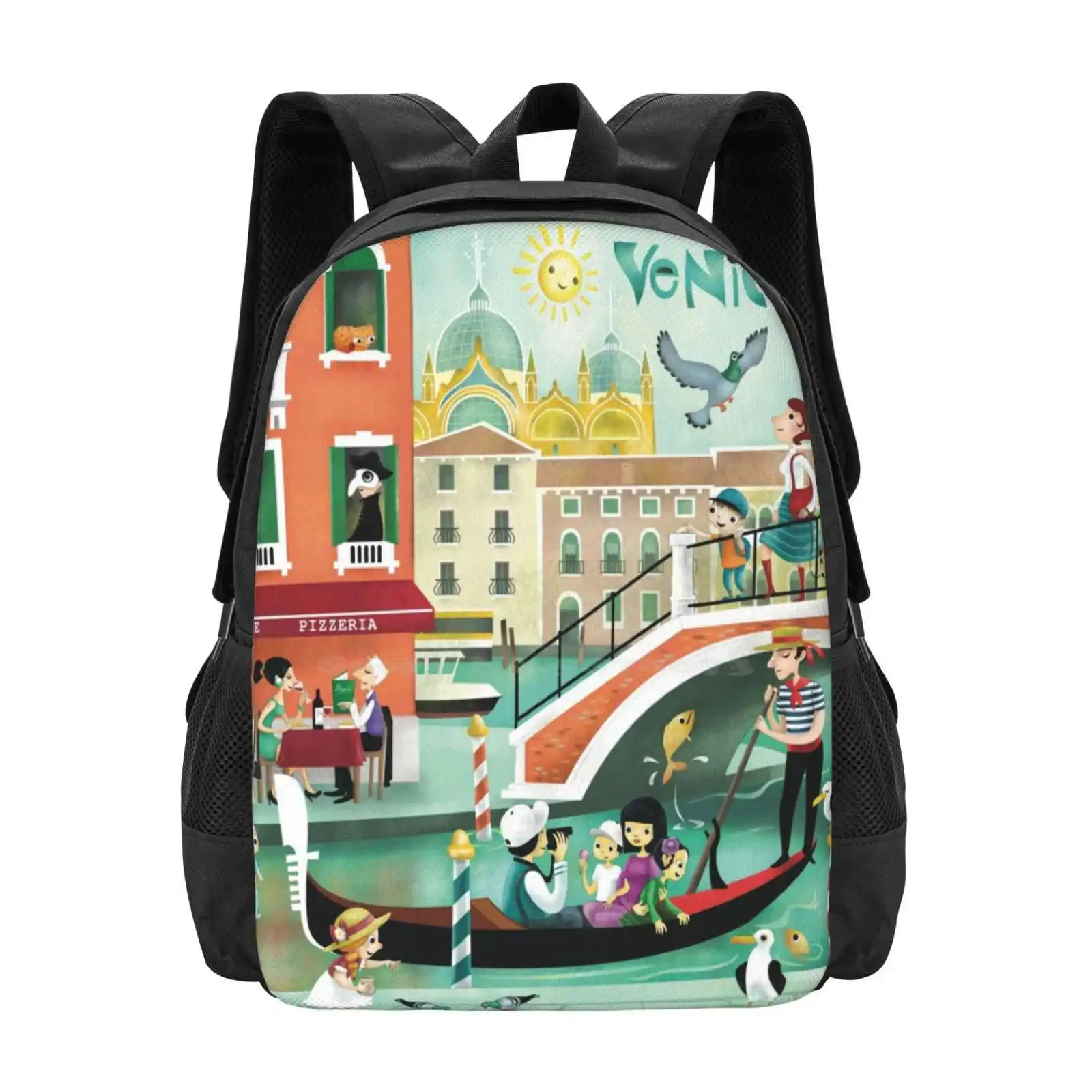 Venezia Hot Sale Schoolbag Backpack Fashion Bags Italy Venice Venezia Travel Gondola City Europe Gaia Marfurt