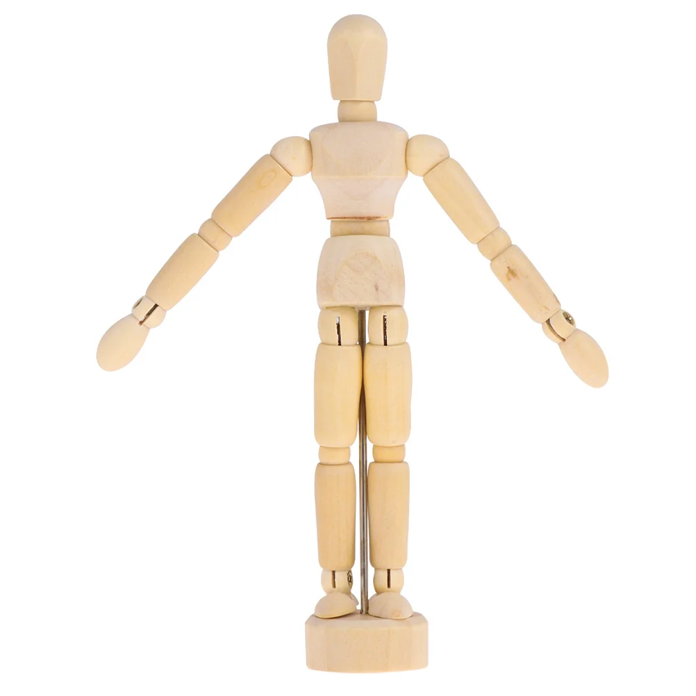 

2pcs Wooden Figure Mannequin 4.5Inch 11.4Cm 5.5Inch 14Cm Articulated Sketch Drawing Tool Lightweight Portable Stand Included