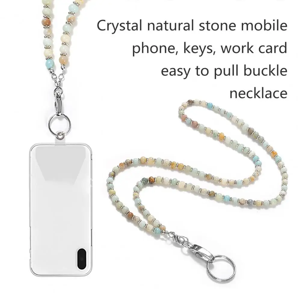 Пластиковый держатель для значков, модный шнурок из натурального камня, ожерелье с именной пряжкой под заказ, стильный брелок с бусинами для модных игр