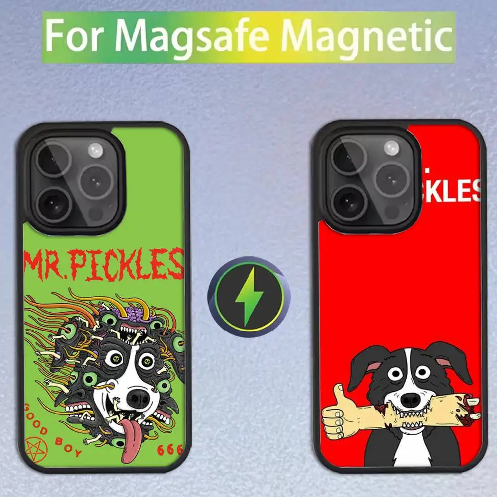 

Cartoon M-Mr Pickles Phone Case For iPhone 16,15,14,13,12,11,Pro,Max,Plus,Mini,SE Magsafe Magnetic Wireless Charging