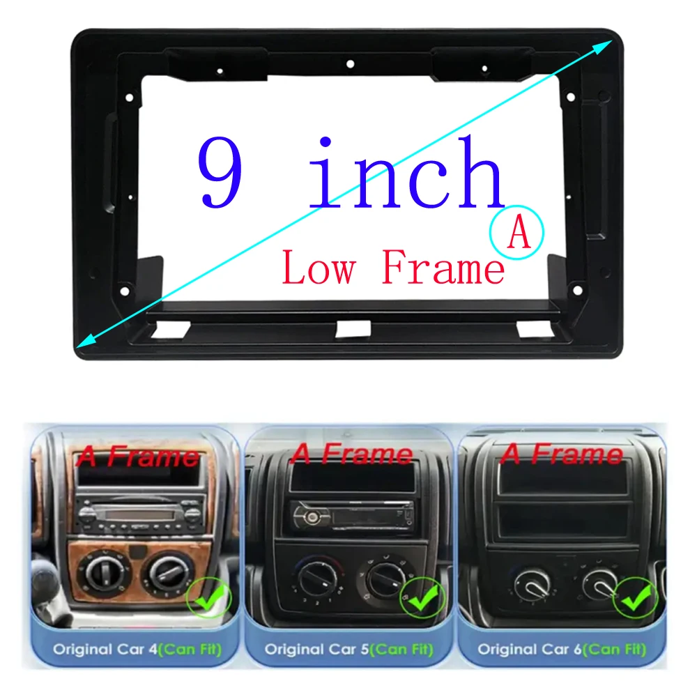 9 inch Car Fascia Radio Panel for CITROEN Jumper, Relay / PEUGEOT Boxer / FIAT Ducato 2011+ Dash Kit Facia Console Adapter Plate