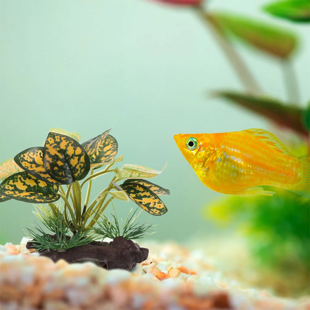 

2 Pcs Sand Table Aquatic Ornament Plastic Artificial Plants for Fish Tank Terrarium