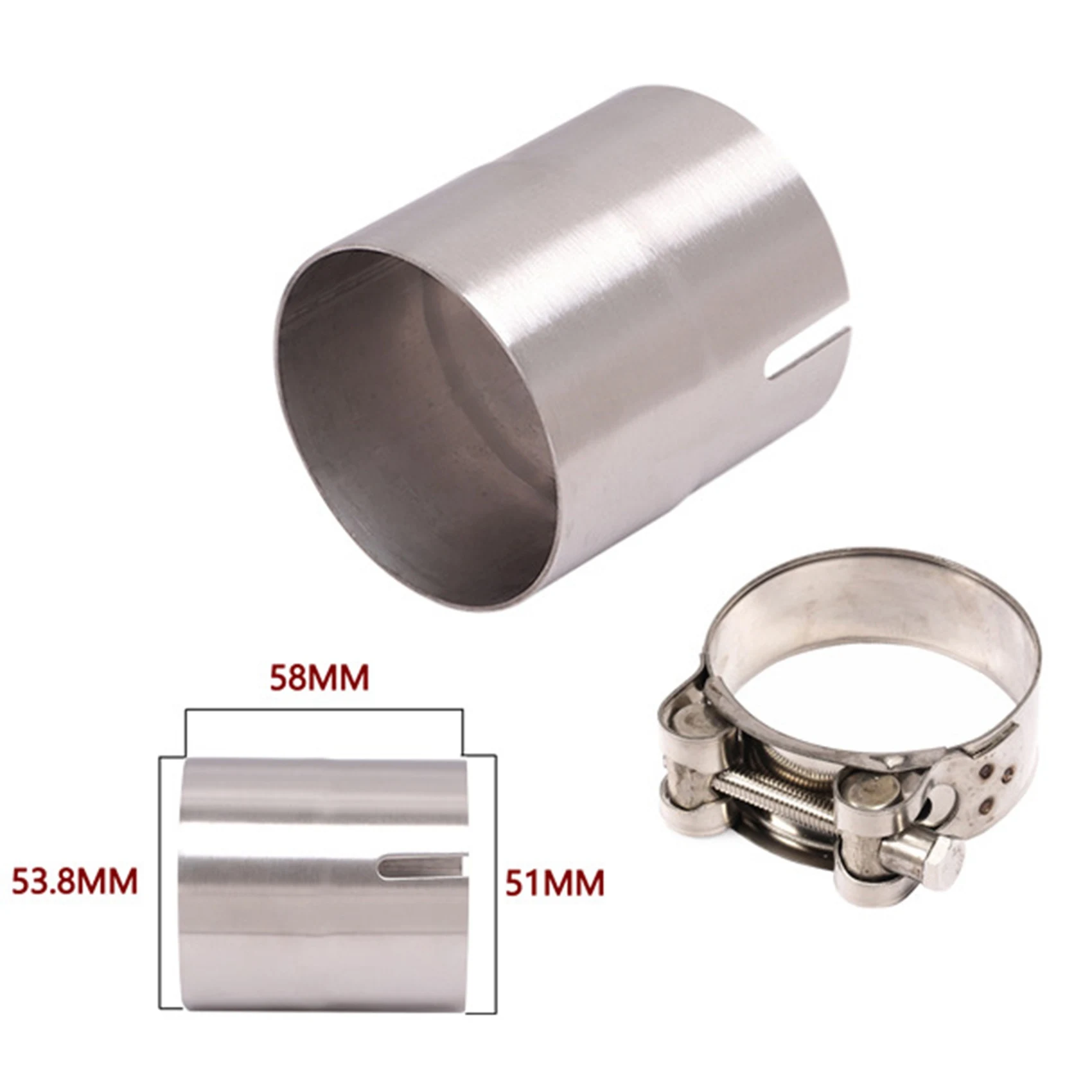 Imagem -02 - Motocicleta Escape Tubo Diâmetro Converter Redutor Motocicleta Acessórios Adaptadores 51 mm a 54 mm Aço Inoxidável