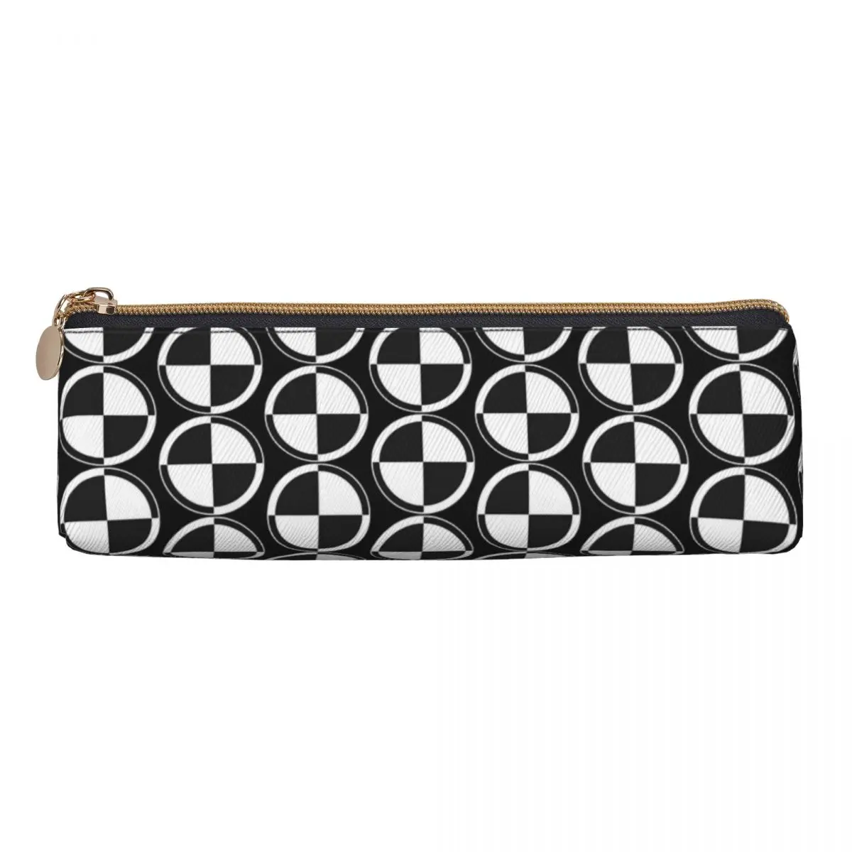 Checker Two Tone Pencil Case Black White Retro Mod University Pencil Pouch Students Retro School Pencil Cases Design Stationery