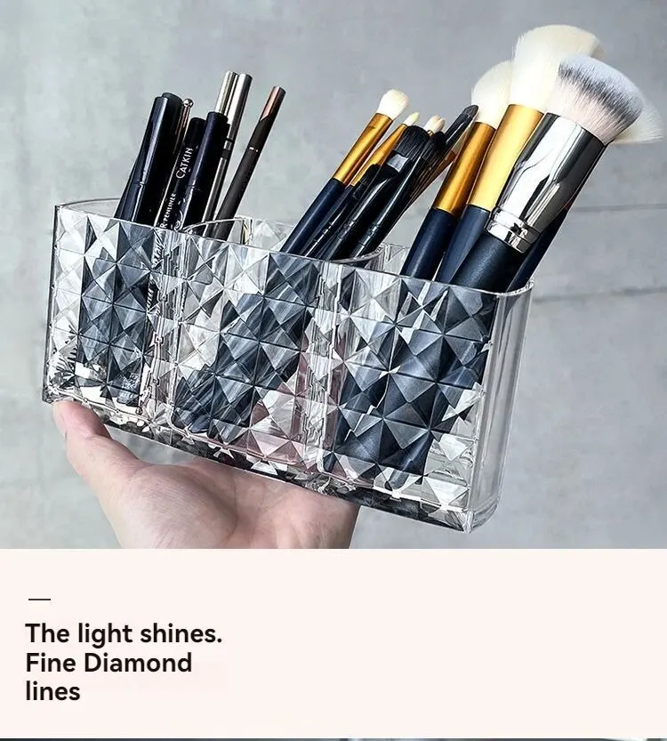 1Pcs/2Pcs Diamond Patterned Mirror Cabinet Storage Box, Bathroom, Bathroom, Cosmetics, Lipstick Storage Rack