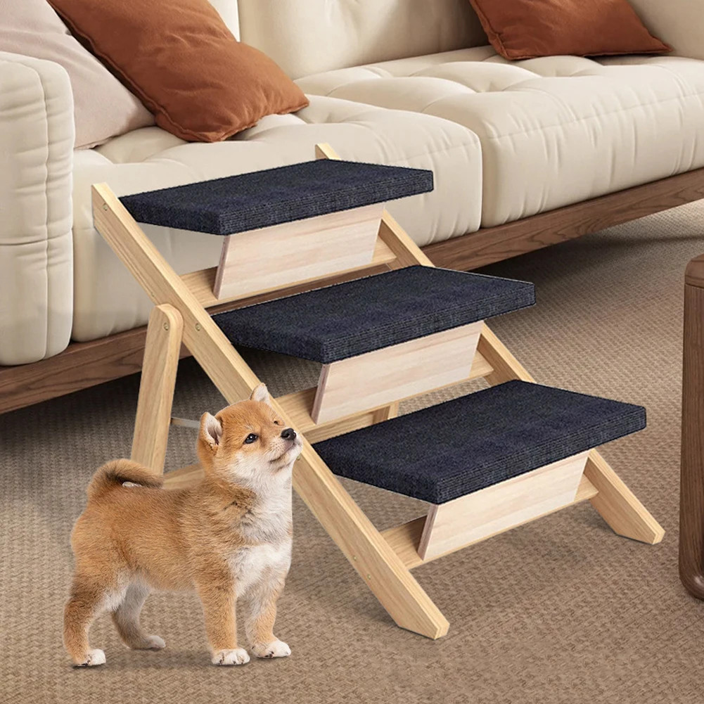 

Foldable Outdoor Steps Non-slip Dog Stairs Carpeted Ramp Ladder (Third Layer)