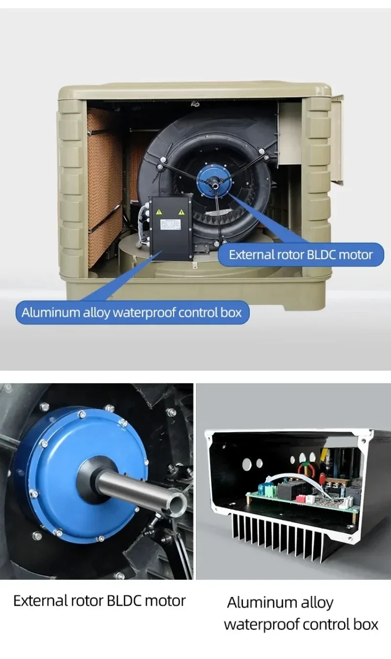 hot sales 18000cmh Centrifugal Fan Type Evaporative Air Cooler Industrial Window Mounted Evaporative Air Conditioner