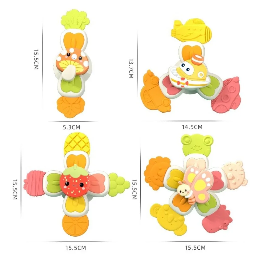 4 قطع من لعبة الغزل الكرتونية اللطيفة المبتكرة مثيرة للاهتمام مع كوب شفط لعبة الاستحمام للأطفال #6