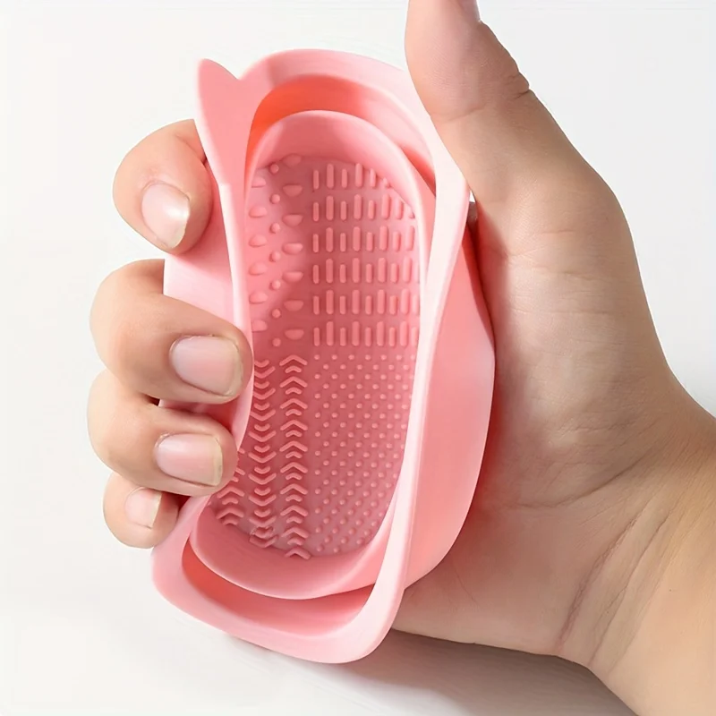 Nettoyeur de pinceaux de maquillage en Silicone, bol de nettoyage de bouffantes de poudre pliante, pinceaux de fard à paupières, tapis doux de lavage, outils de beauté, boîte à récurer