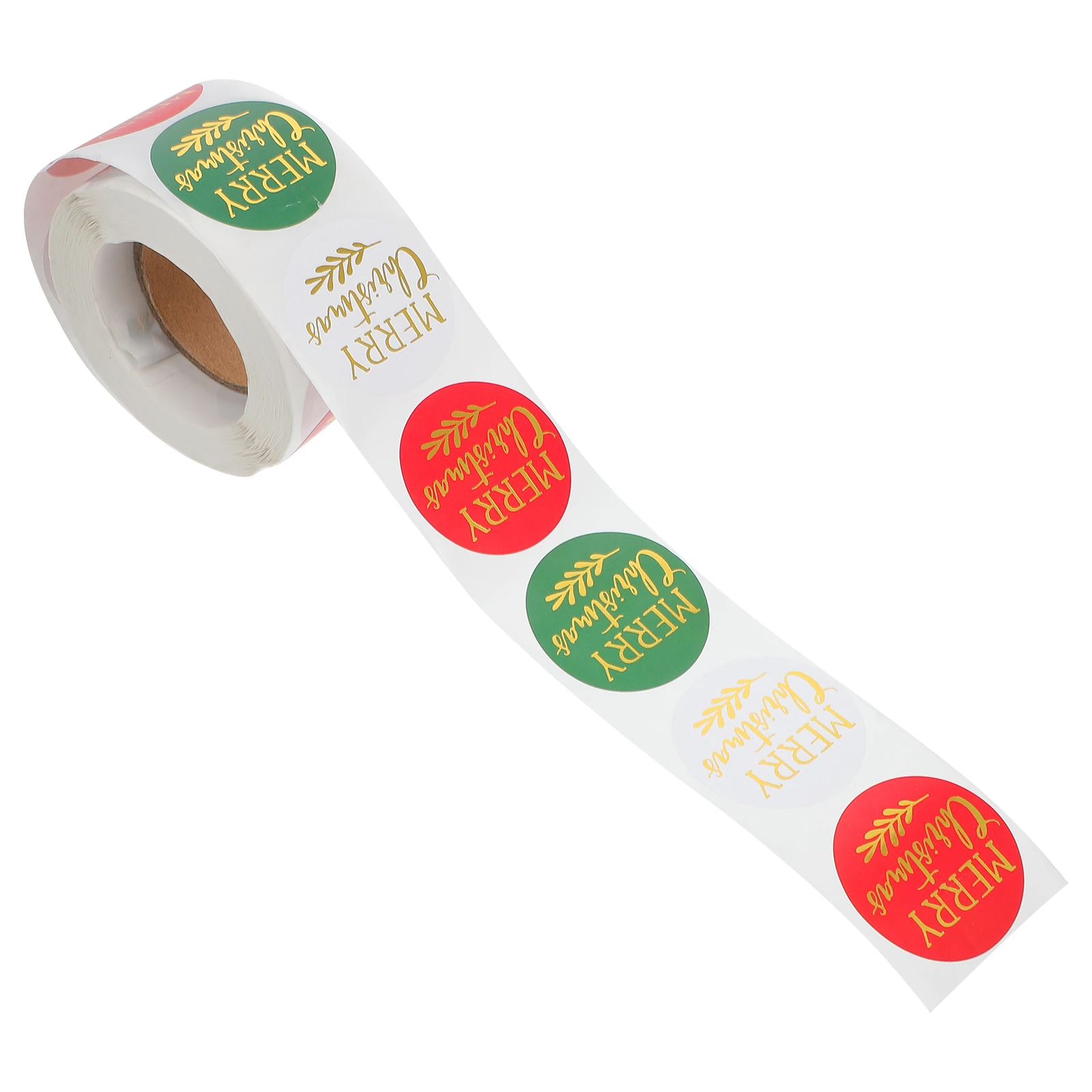 Stiker Natal Label Hadiah Perekat Label Pelat Tembaga Liburan Segel Bulat