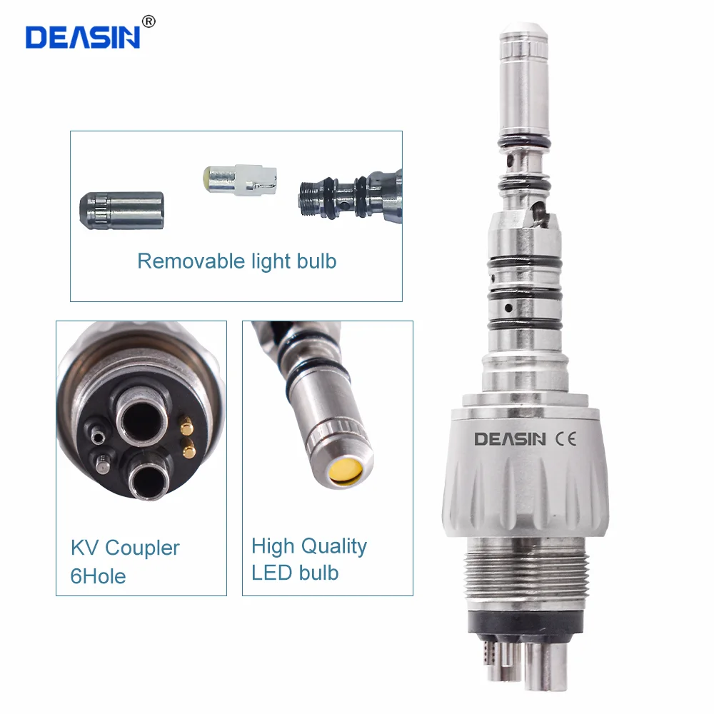 Dental Handpiece coupler For kavo 9000 Fiber Optic Handpiece Adaptor Coupling LED Coupler M6 Holes with water filter