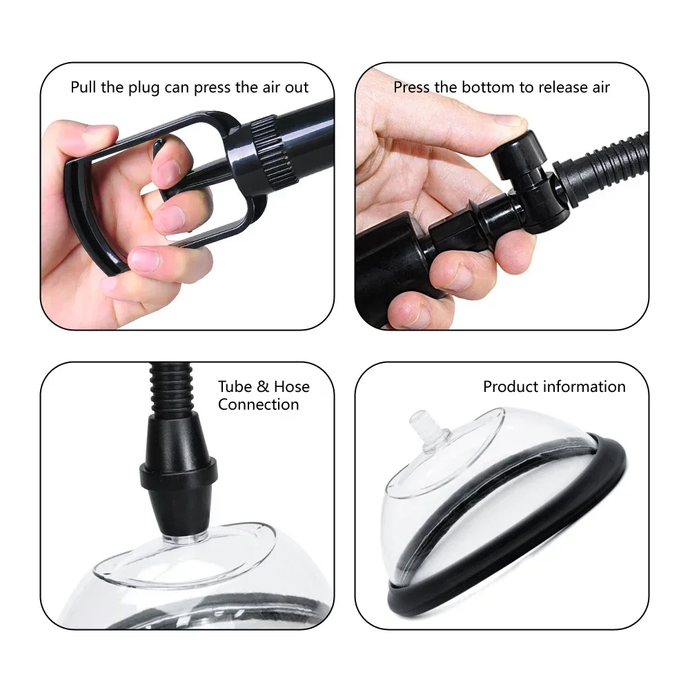 SCManual Pussy Pump Vagina Clitoris Sucker Adult Sex Toy Manual Women Breast Massage Nipple Stimulator Enlarge Vacuum Pump Cover - view 6
