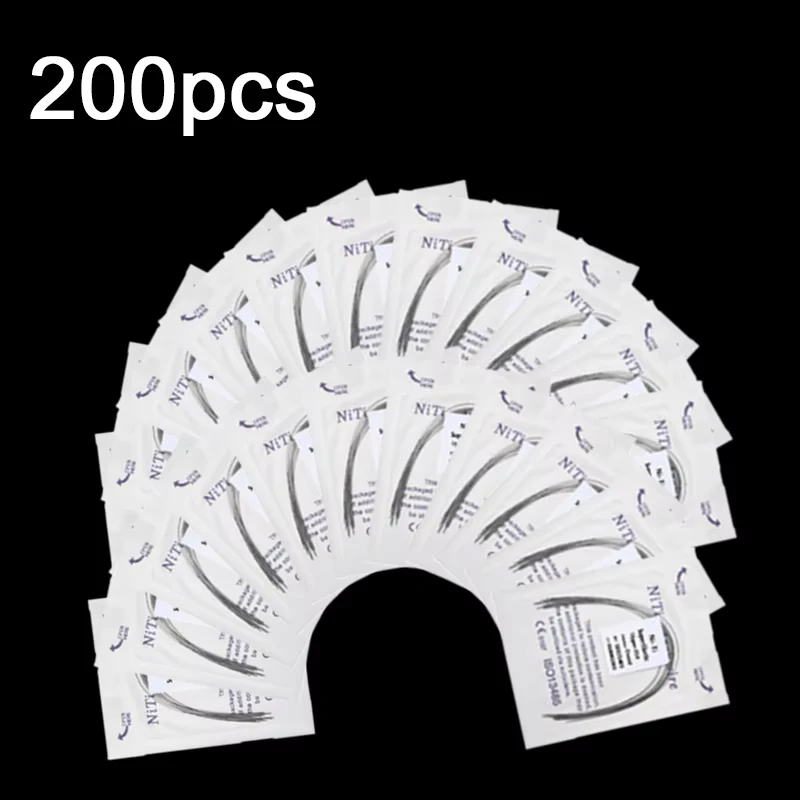 200Pcs Dental Niti Arch Wires Orthodontic Super Elastic Wire for Braces 20Pack Dentist Material Ortho Tools