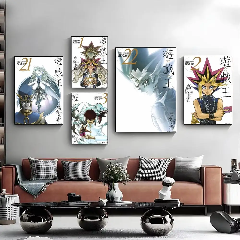 Retro Comics T-Yu-Gi-Oh Poster Canvas Wall Art Prints for Bedroom Living Room Office Interior Hanging Display Gift
