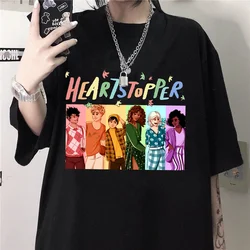 New fashion Heartstopper Harajuku T-shirt men's and women's summer casual breathable round neck short sleeve shirt clothing