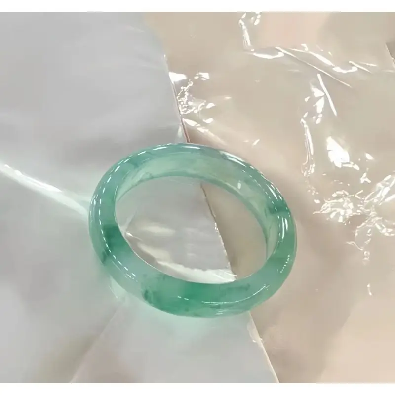

Myanmar ice species floating green flower jadeite bracelet Laokeng jade full green jadeite bracelet