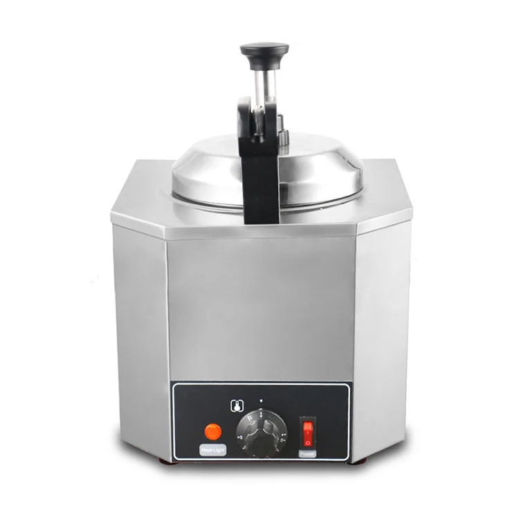 Single barrel hot nachos cheese warmer with pump electric stainless steel sauce dispenser