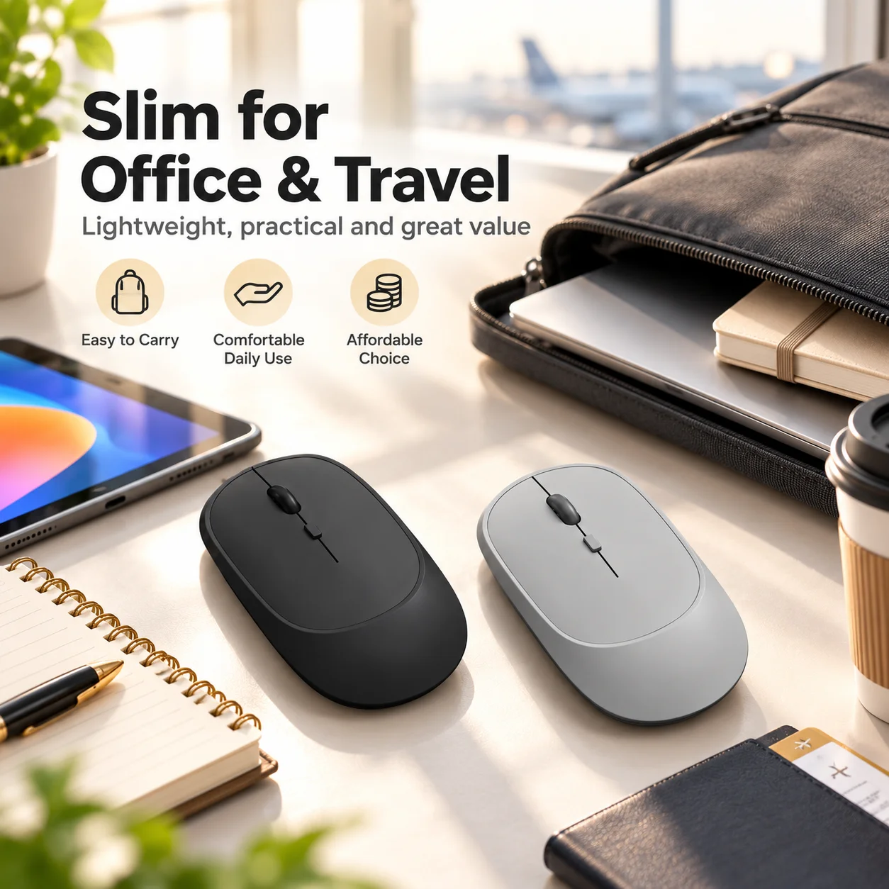 Color blocked BT wireless mouse suitable For iPad, Huawei, smartphones, tablets, charging wireless mouse