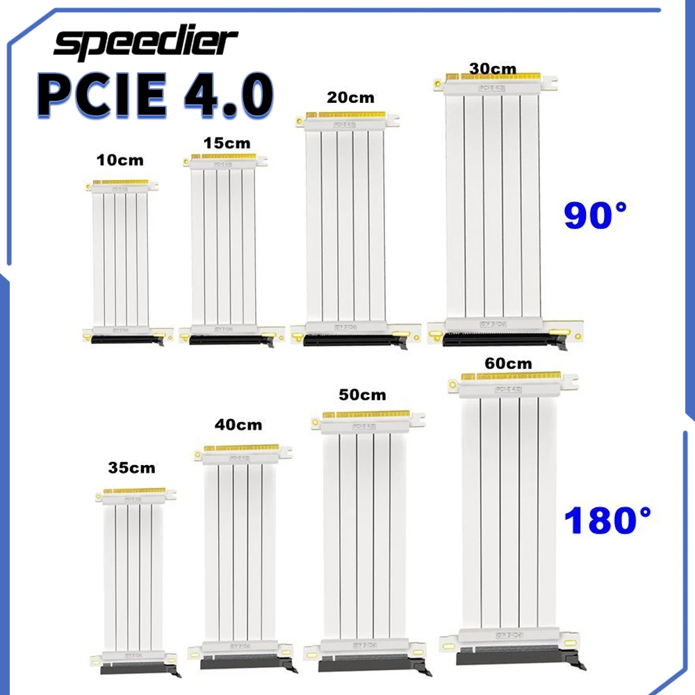 

White Ultra PCIe 4.0 X16 Riser Cable [RTX3090 RX6900XT x570 Z690] Extreme High-Speed Vertical Mount Gaming PCI Express 16x Gen4