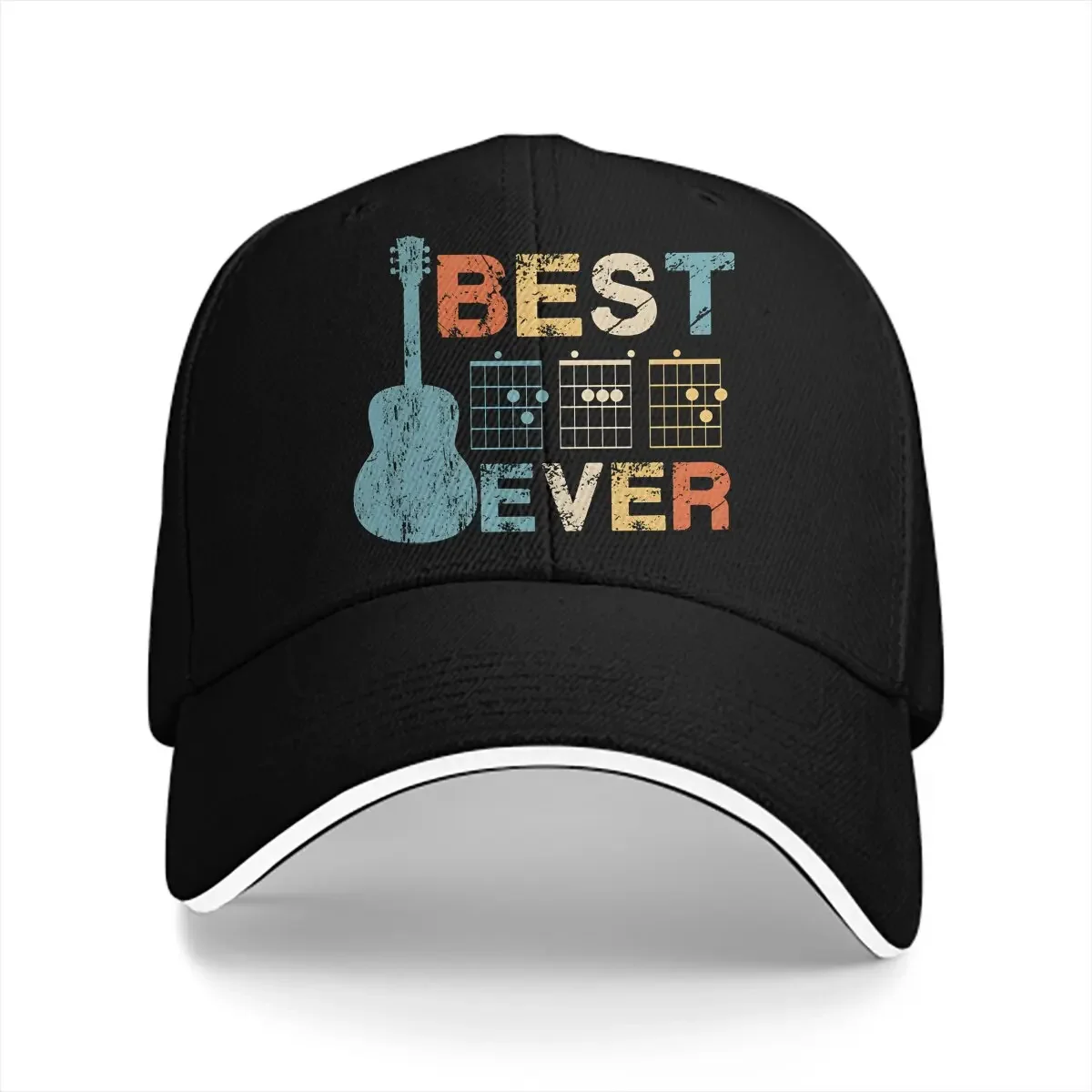 Best Dad Ever Guitar Chords Musician Baseball Caps Peaked Cap Father Day Sun Shade Hats for Men Women