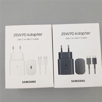 Samsung USB C Charger 25W Super Fast Charging Power Chargeur EU US UK Adapter For Galaxy S23 S22 S21 Plus FE A54 M54 Z Fold 5 4