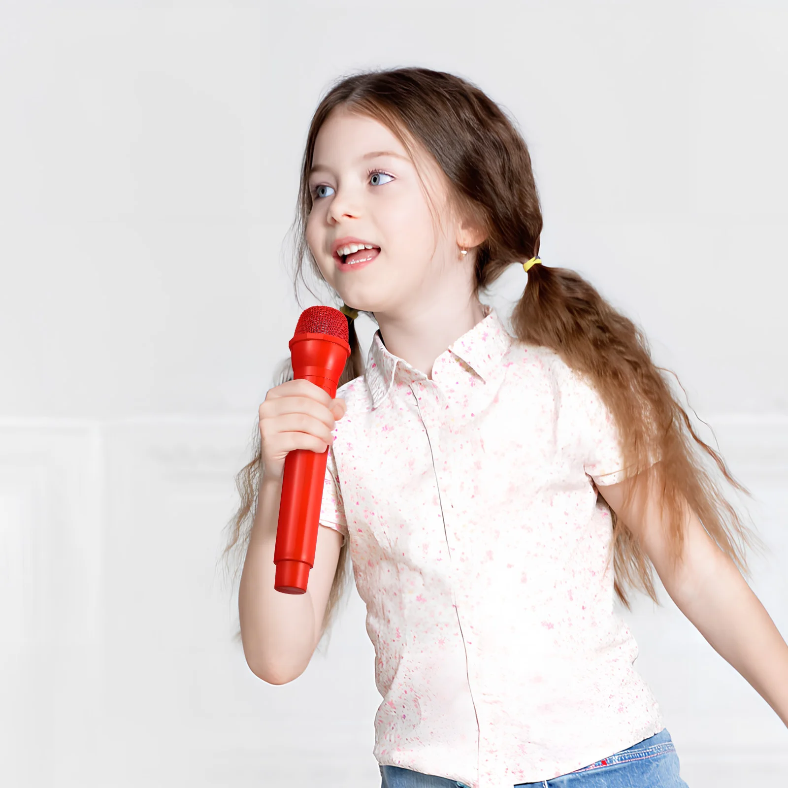

4 pcs Children Microphone Props Toy Portable Plastic Baby Fake Mic for Karaoke Kids Safe Realistic Lightweight