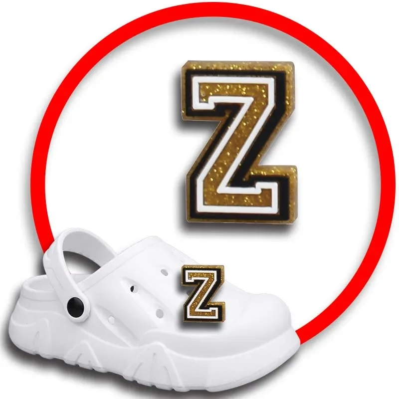 Dijes de zapatos con letras A B C para Crocs, sandalias, alfileres de zuecos, accesorios de decoración de zapatos, insignias para hombres, niñas y niños