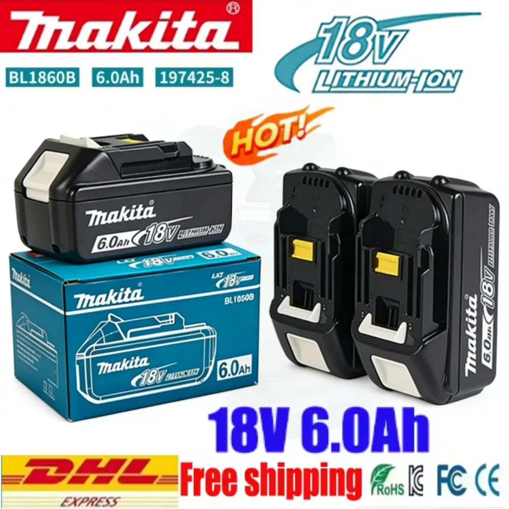 

100% New Makita 6Ah for 18V Makita DTW700 DAS180 DHP487 DTD173 DHG181Z Electric Scissors Replacement Tool Lithium Battery！