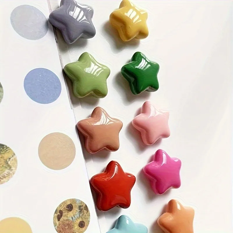 10 Star Refrigerator Magnets - Plastic Material, Mini Cute Refrigerator Magnet for Home Decoration, Photo Message Folder